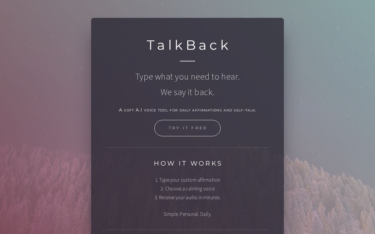 Carrd profile picture for @talkback